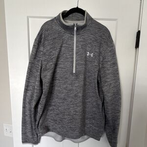 Under Armour ColdGear Men's L Gray Heathered 1/4 Zip Mock Neck Pullover